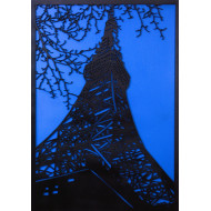 Dřevěný barevný obraz - Vlk - Polygonální