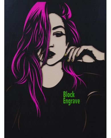 Dřevěný barevný obraz - Žena - Colorful