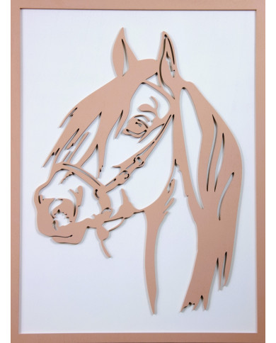 Dřevěný barevný obraz - Kůň