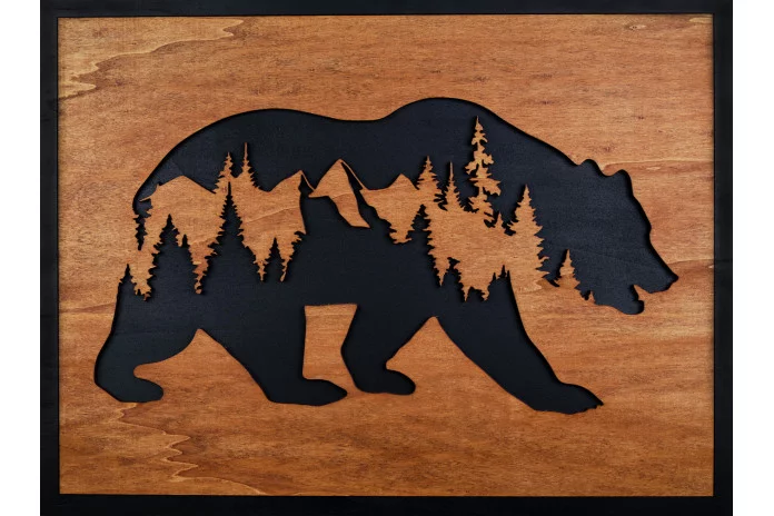 Dřevěný obraz - Medvěd