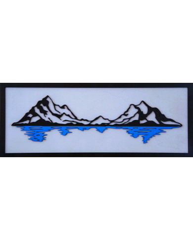 Dřevěný barevný obraz - Hory - Odraz vody