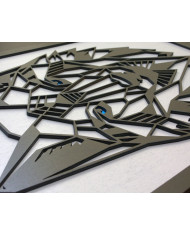 Dřevěný barevný obraz - Vlk - Polygonální