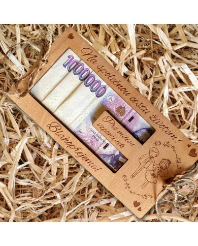 Svatební dřevěné přání - Milion korun