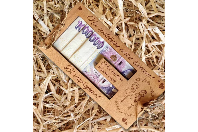 Svatební dřevěné přání - Milion korun