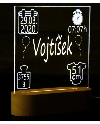 Lampička - Údaje o narozeném miminku